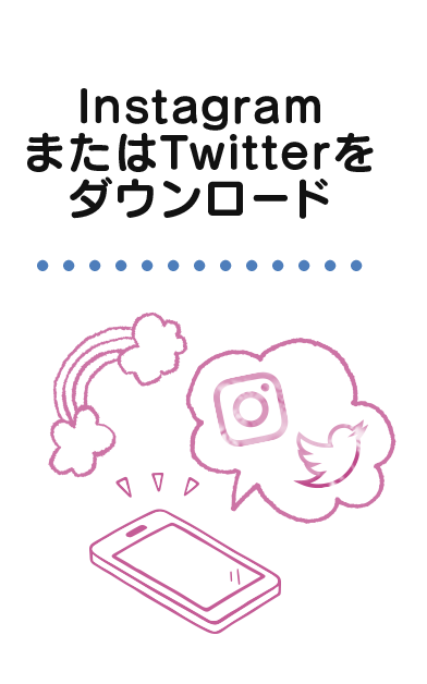 InstagramまたはTwitterをダウンロード