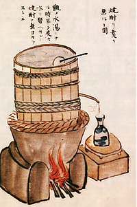 江戸時代の焼酎蒸留器（「南島雑話」）